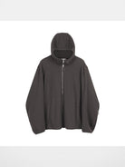 Simple Project Wooden Bead Zip Up Hoodie in Gray