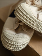 Soda Vulcanized Canvas Hiker Sneakers in Cream - Detail