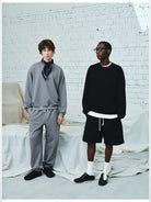 NANS Oversized Pima Cotton Sweatshirt in Gray - On Male Model