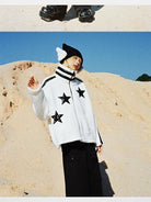 CFIERCE Angel Wings Pointed Knit Beanie in Black - On Model