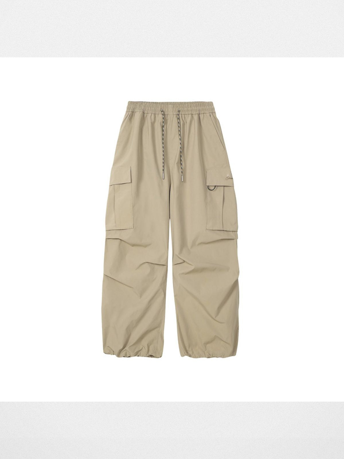 MEDM Multi Pocket Parachute Cargo Pants in Beige