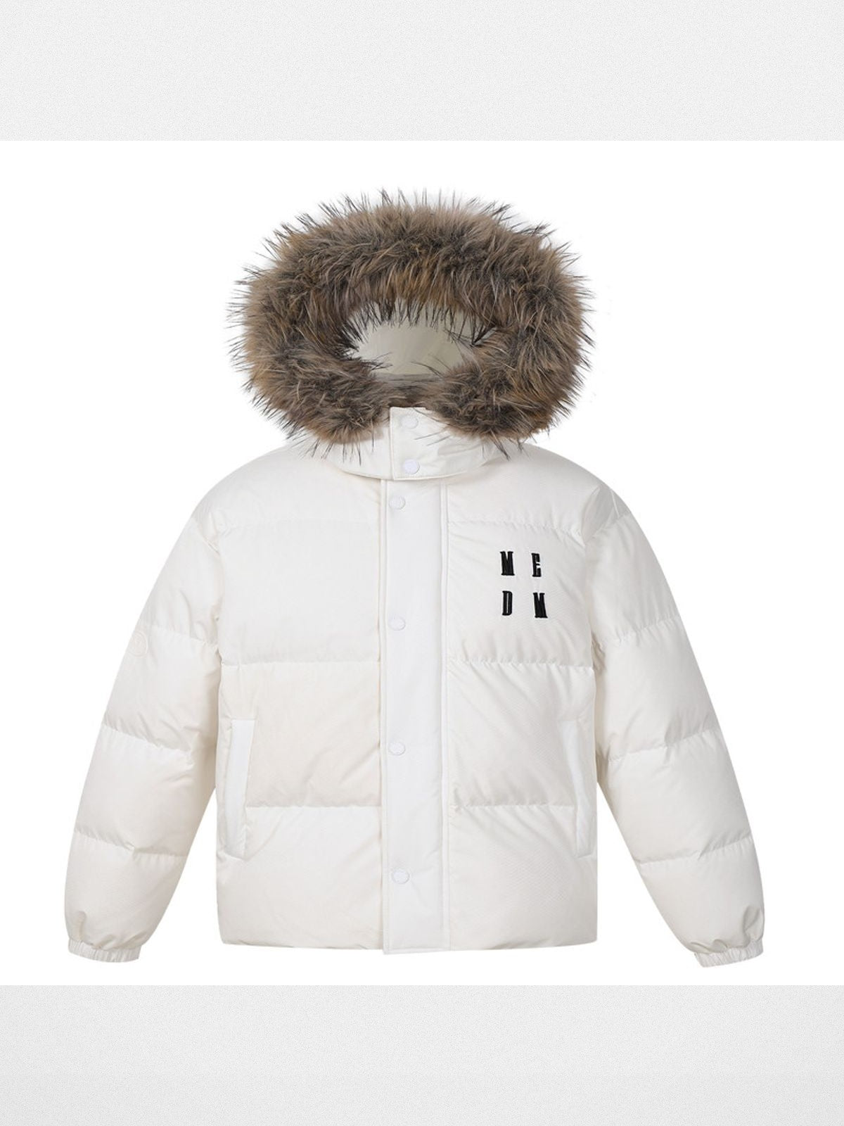 MEDM Detachable Hood Down Puffer in White