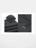 RARELY ALIKE Deep V Neck Cropped Hoodie in Gray - Detail