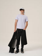 Retro 21 Liquid Ammonia Cotton T Shirt in Purple - On Model