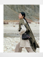 Songmont Mini Vegetable Tanned Leather Boston Bag in Black - On Model