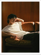 ROYA Cashmere Cotton Blend Knit T Shirt in White - On Model