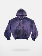 UNKNOWNWORLD Mud Dyed Zip Up Hoodie in Purple