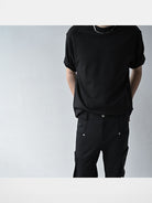 Roolrren Homme Heavyweight Austrian Modal T Shirt in Black - On Model