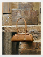 Songmont Small Nappa Leather Bowling Bag in Brown - Lifestyle