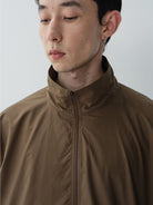 ROYA Stand Collar Tech Coach Jacket in Brown - On Model