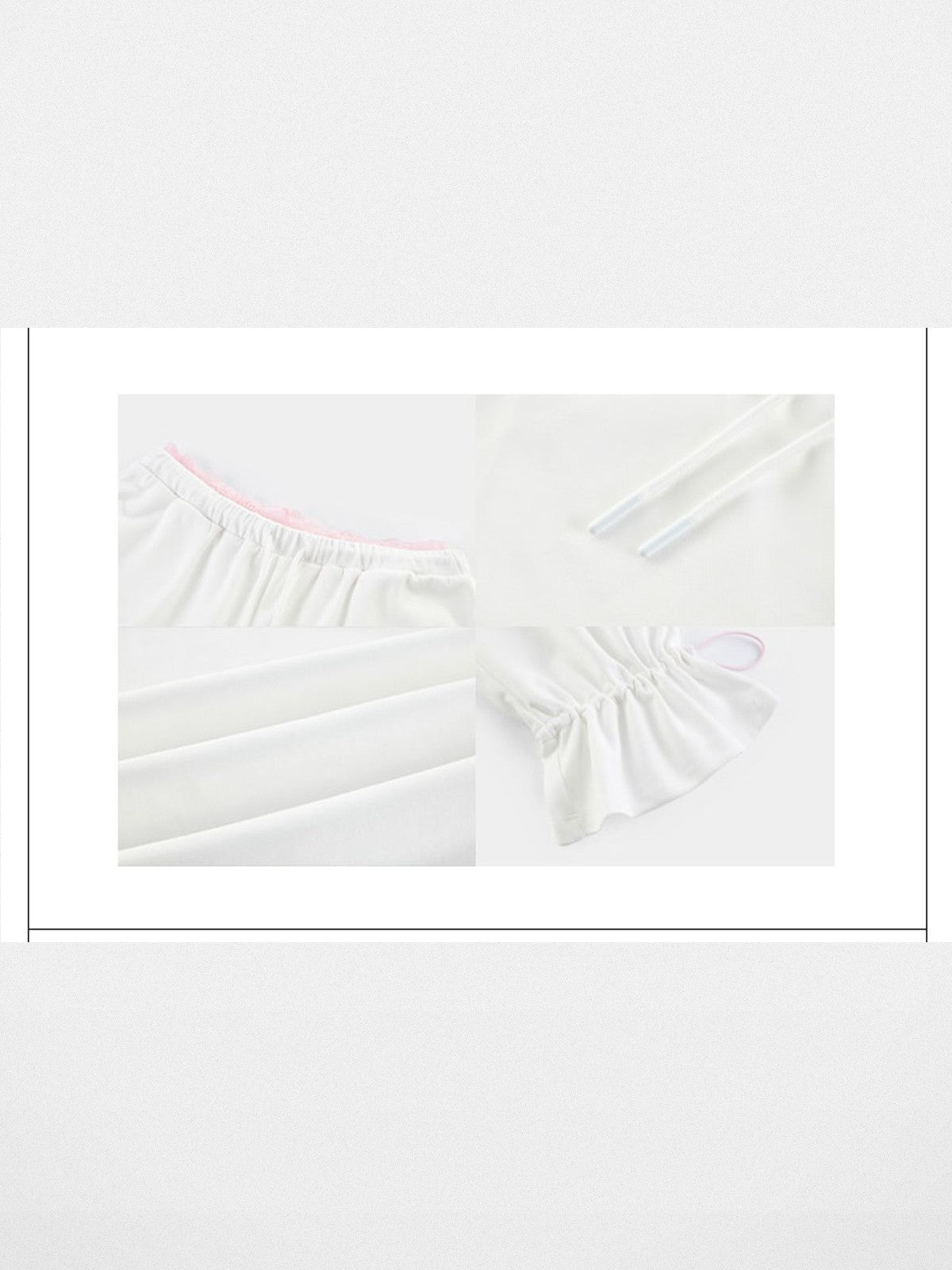 RARELY ALIKE Lace Waist Adjustable Joggers in White - Detail