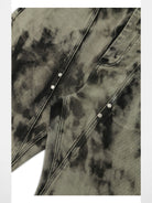 SOD Hand Tie Dye Distressed Straight Jeans in Gray - Detail
