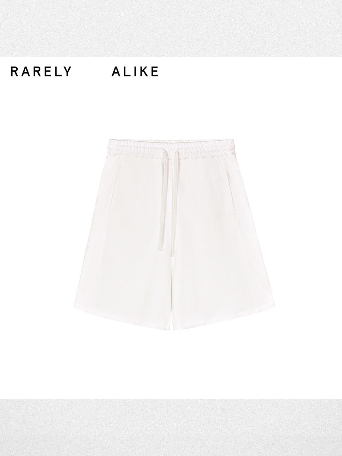 RARELY ALIKE Seamed Cotton Sweat Shorts in White