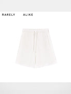 RARELY ALIKE Seamed Cotton Sweat Shorts in White