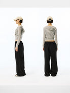 Alright then Zip Up Merino Wool Hoodie in Gray - On Model