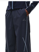 FPA Curved Leg Nylon Trousers in Navy Blue - Detail