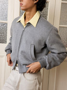 Retro 21 3M Thinsulate Wool MA 1 Jacket in Gray - On Model
