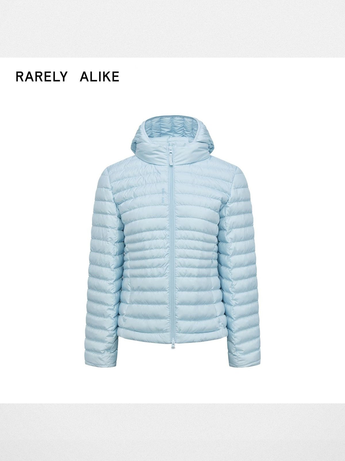 RARELY ALIKE Detachable Hood Down Puffer in Sky Blue