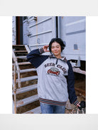 BeerBro Color Block Half Zip Sweatshirt in Gray