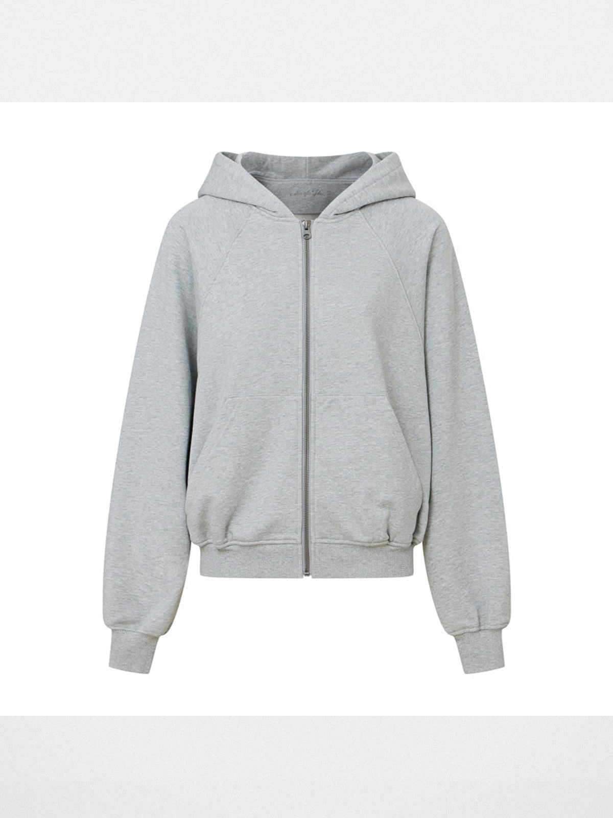 Alright Then Cotton Batwing Zip Up Hoodie in Gray