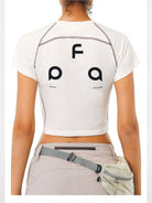 FPA Store Contrast Stitch Antibacterial Tee in White - On Model