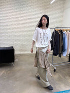 NeverSeez Spoon Frame Print T Shirt in Olive - On Model