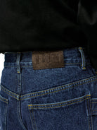 MEDM Washed Wide Leg Jeans in Denim - Detail