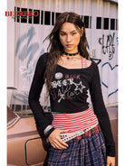 BeerBro Graffiti Print Tee Striped Tank Set in Black