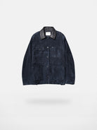 Roolrren Homme Suede Michigan Work Jacket in Navy Blue