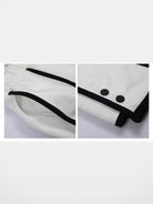 LOSTCTRL Contrast Piping Basketball Shorts in White - Detail