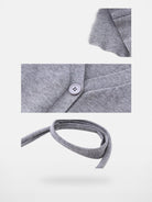 ARISEISM Cropped V Neck Cardigan Neck Tie in Gray - Detail