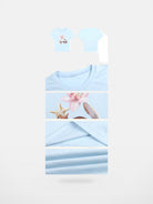 BeerBro Realistic Shell Print Baby Tee in Sky Blue - Detail