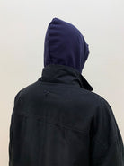 NeverSeez Distressed Cotton Barn Jacket in Black - On Male Model