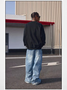 MEDM Cotton Blend Logo Crewneck in Black - Lifestyle