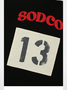 SOD Distressed Embroidered Rugby Polo in Black - Detail