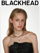 BLACKHEAD Two Tone Spliced Chain Necklace in Gray - On Model