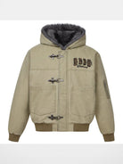 MEDM Canvas Padded Jacket with Buckles in Beige