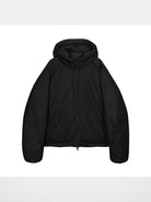 Simple Project Shell Shape Hooded Puffer Jacket in Black