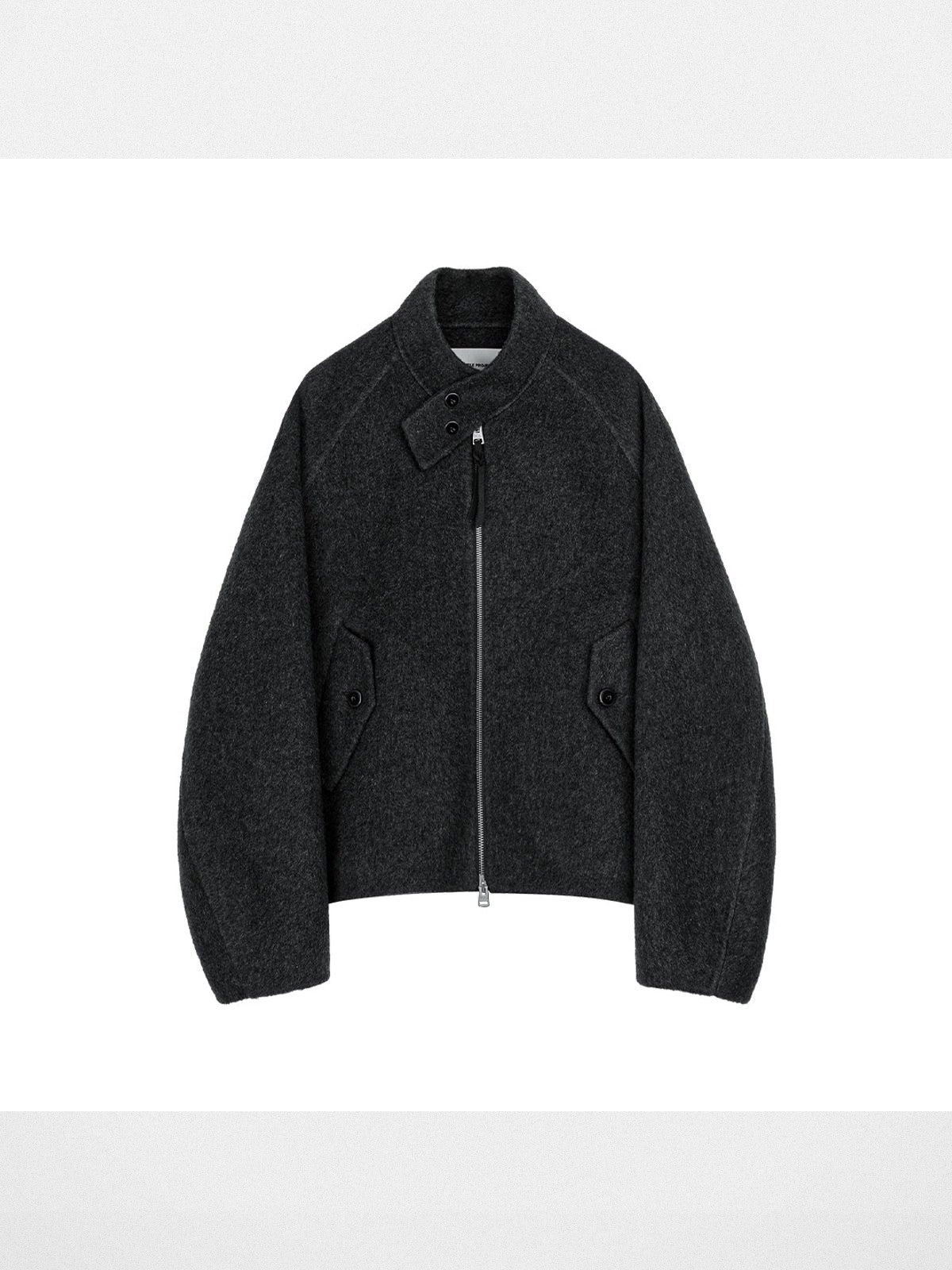 Simple Project Double Faced Wool Harrington Jacket in Gray