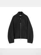 Simple Project Double Faced Wool Harrington Jacket in Gray