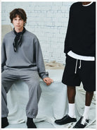 NANS Oversized Pima Cotton Sweatshirt in Gray - On Male Model