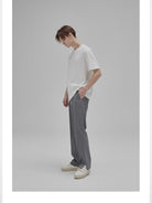 NANS Heavyweight Cotton Long Sleeve Tee in White - On Model