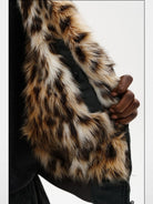 MASONPRINCE Reversible Tiger Print Flight Jacket in Black - On Model #color_black