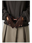 Simple Project Textured Plaid Harrington Jacket in Black - On Model