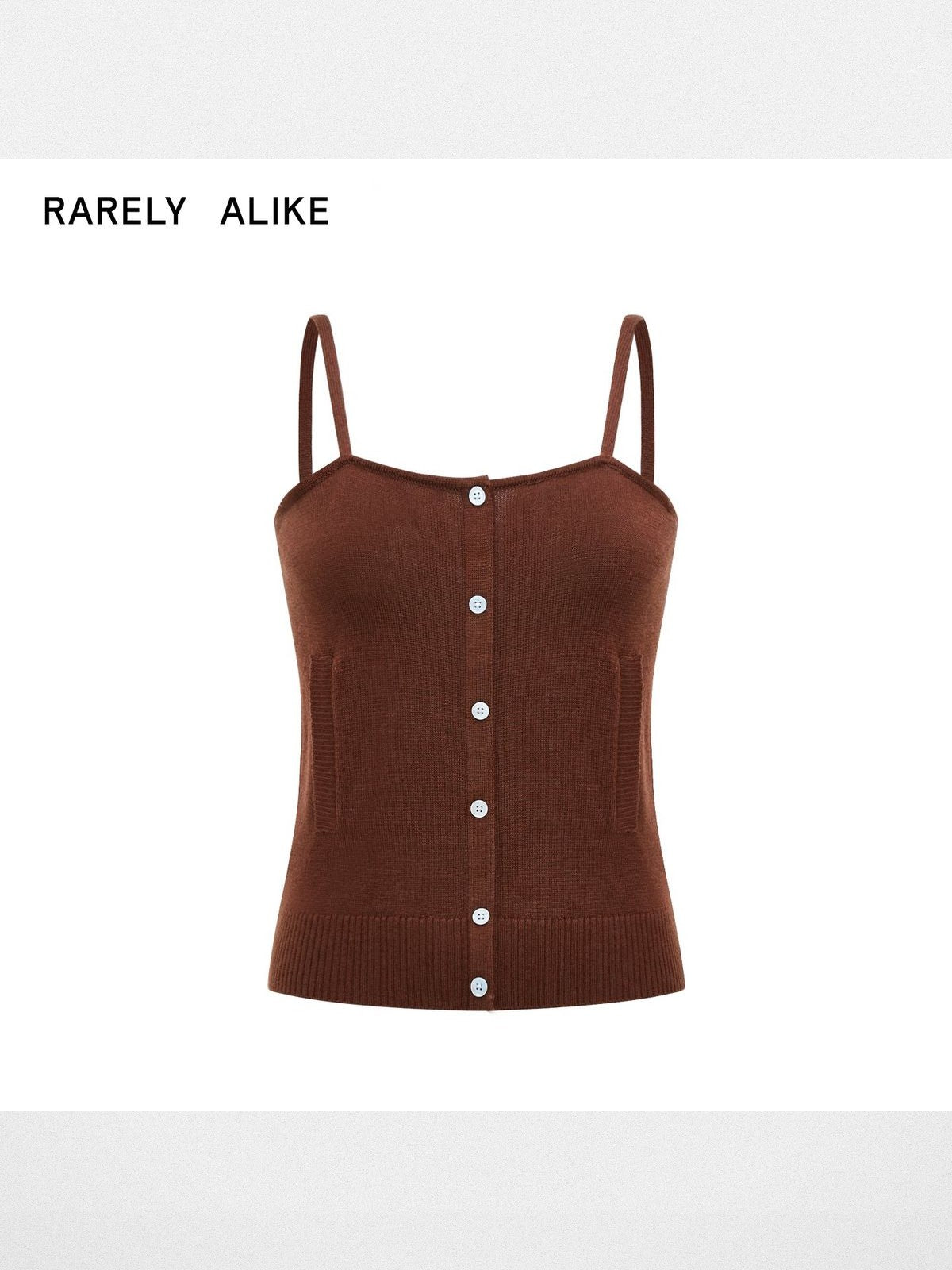 RARELY ALIKE Argyle Cardigan Camisole Set in Brown