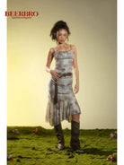 BeerBro Butterfly Print Mesh Cami Dress in Gray