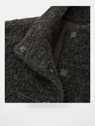 RandomPiece Alpaca Wool Boucl Toggle Coat in Brown - Detail