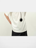 ROYA Textured Modal Wool Ponte T Shirt in White - On Model