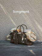 Songmont Leather Bowling Bag in Olive - Lifestyle