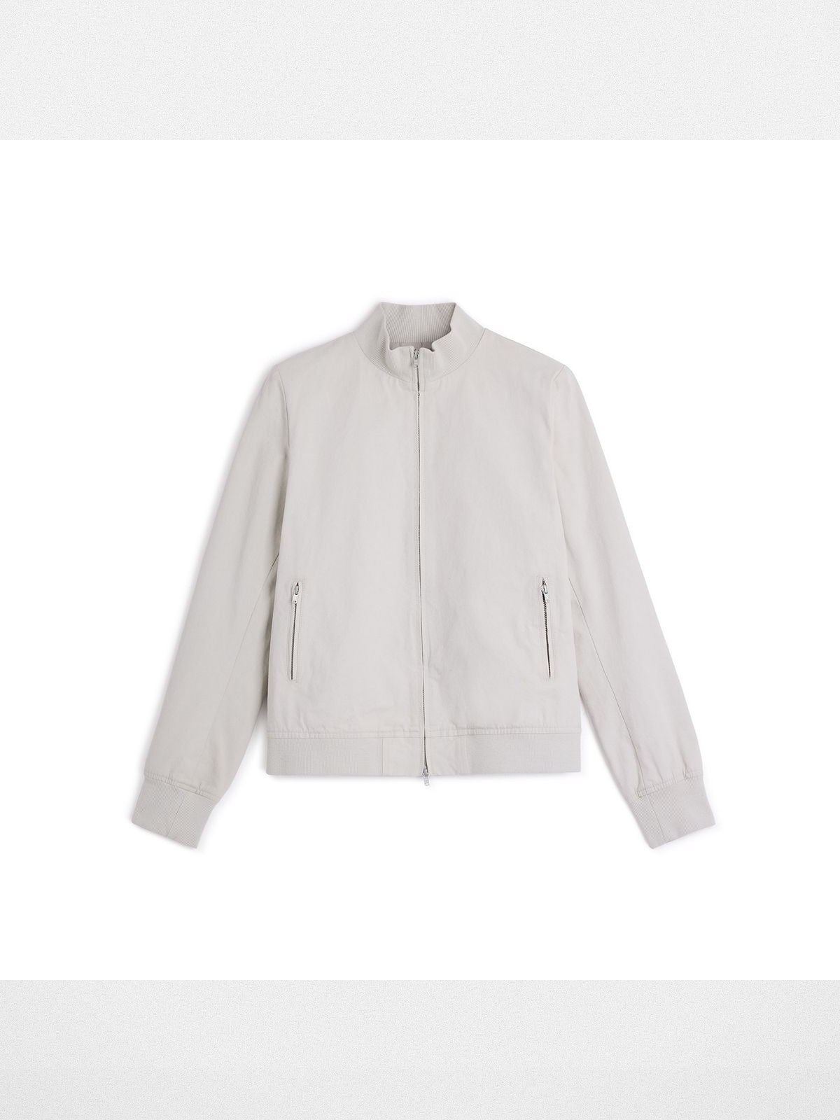 alright then Brushed Cotton Stand Collar Jacket in White